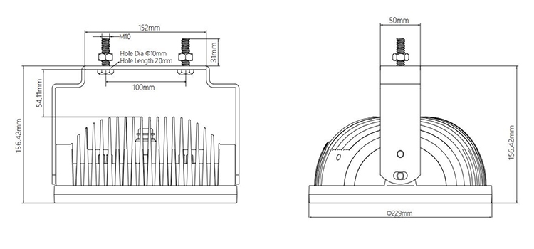 LED Crane Safety Light Size LED Crane Safety Light Size