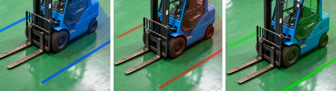 Blue Red Green Forklift Line Light Blue Red Green Forklift Line Light