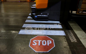 virtual LED sign projector for warehouse signage