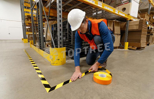yellow black striped floor tape