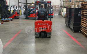 red-zone forklift safety light