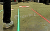 green/red laser pedestrian path in warehouse