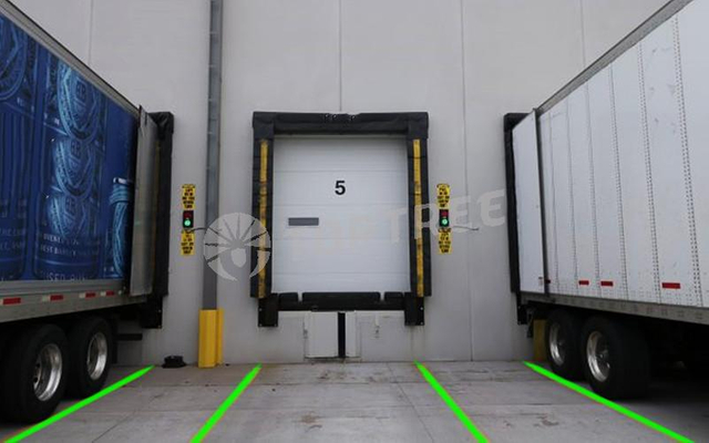 truck trailer laser docking system