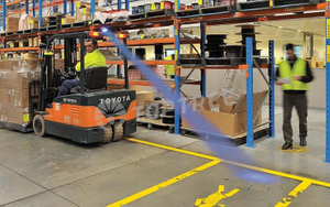 forklift blue spotlight