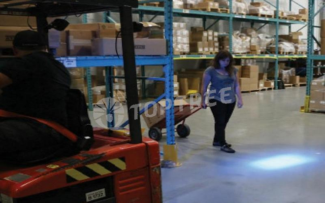 blue or red forklift safety beam