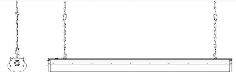 Pendant Chain Mounting of Explosion Proof LED Linear Light