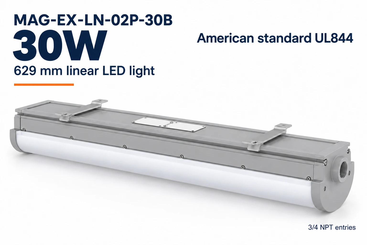 MAG-EX-LN-02P-30B 30W linear LED light, American standard UL844
