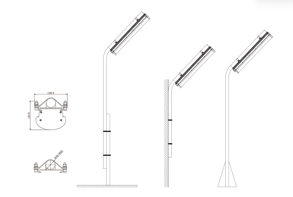 Pole Mounting of Explosion Proof LED Linear Light