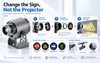37 mm replaceable gobo projector with interchangeable lenses