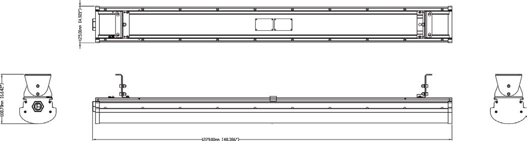 Dimension Drawing of 4 Ft IECEx Linear Light