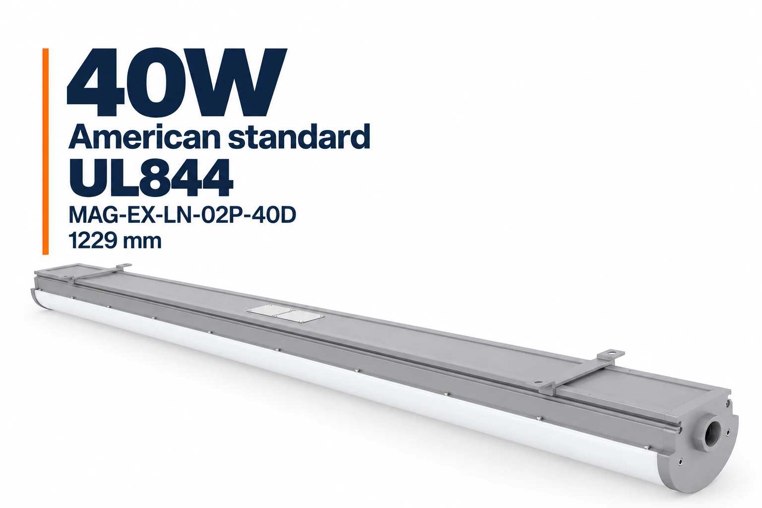 MAG-EX-LN-02P-40D 40W lampu LED linear, standard Amerika UL844, 1229 mm badan
