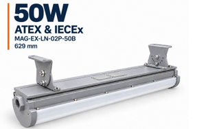 compact 50W certified linear luminaire for gas and dust hazardous areas