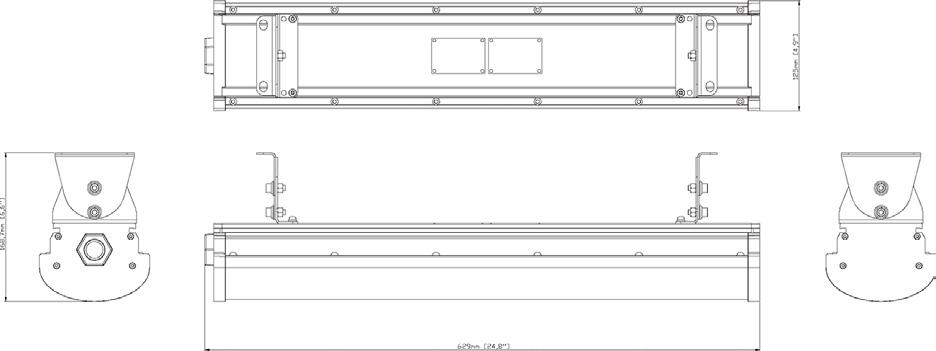 Dimensional Drawing of hazardous area lighting